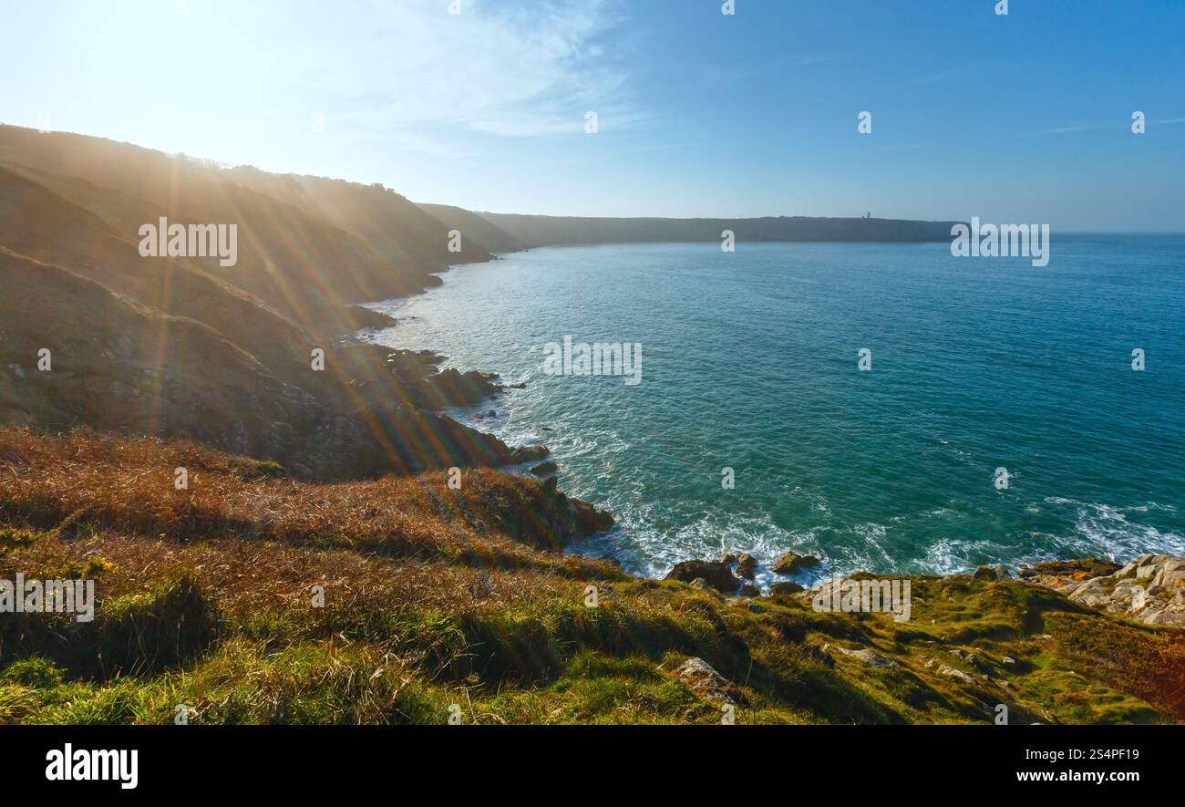 Cote de Emeraude printemps paysage (Bretagne, France). Banque D'Images