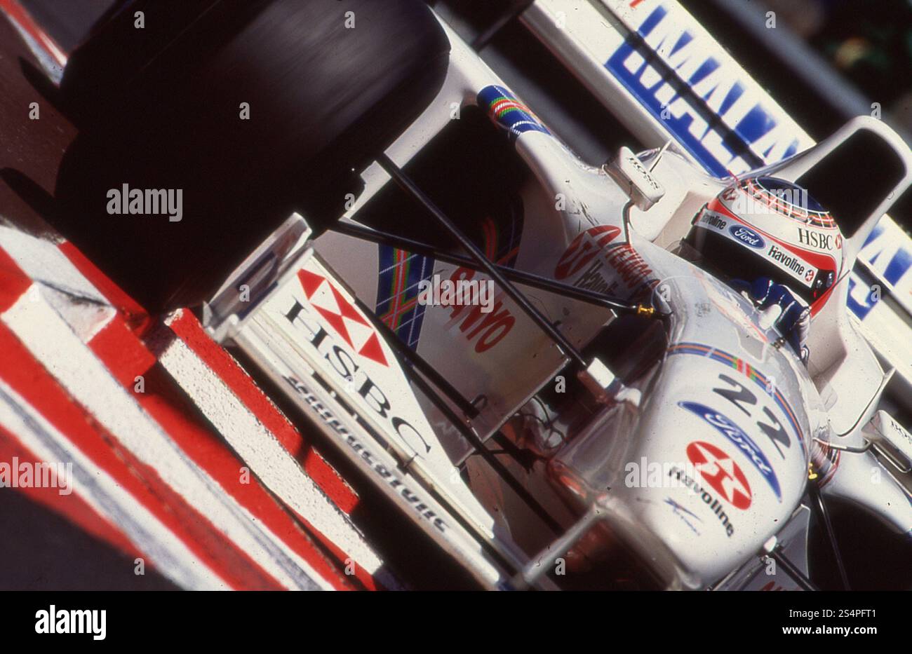 Pilote automobile brésilien Rubens Barrichello sur Stewart Ford F1, 1997 Banque D'Images