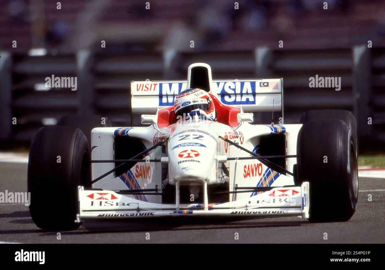 Pilote automobile brésilien Rubens Barrichello sur Stewart Ford F1, 1997 Banque D'Images