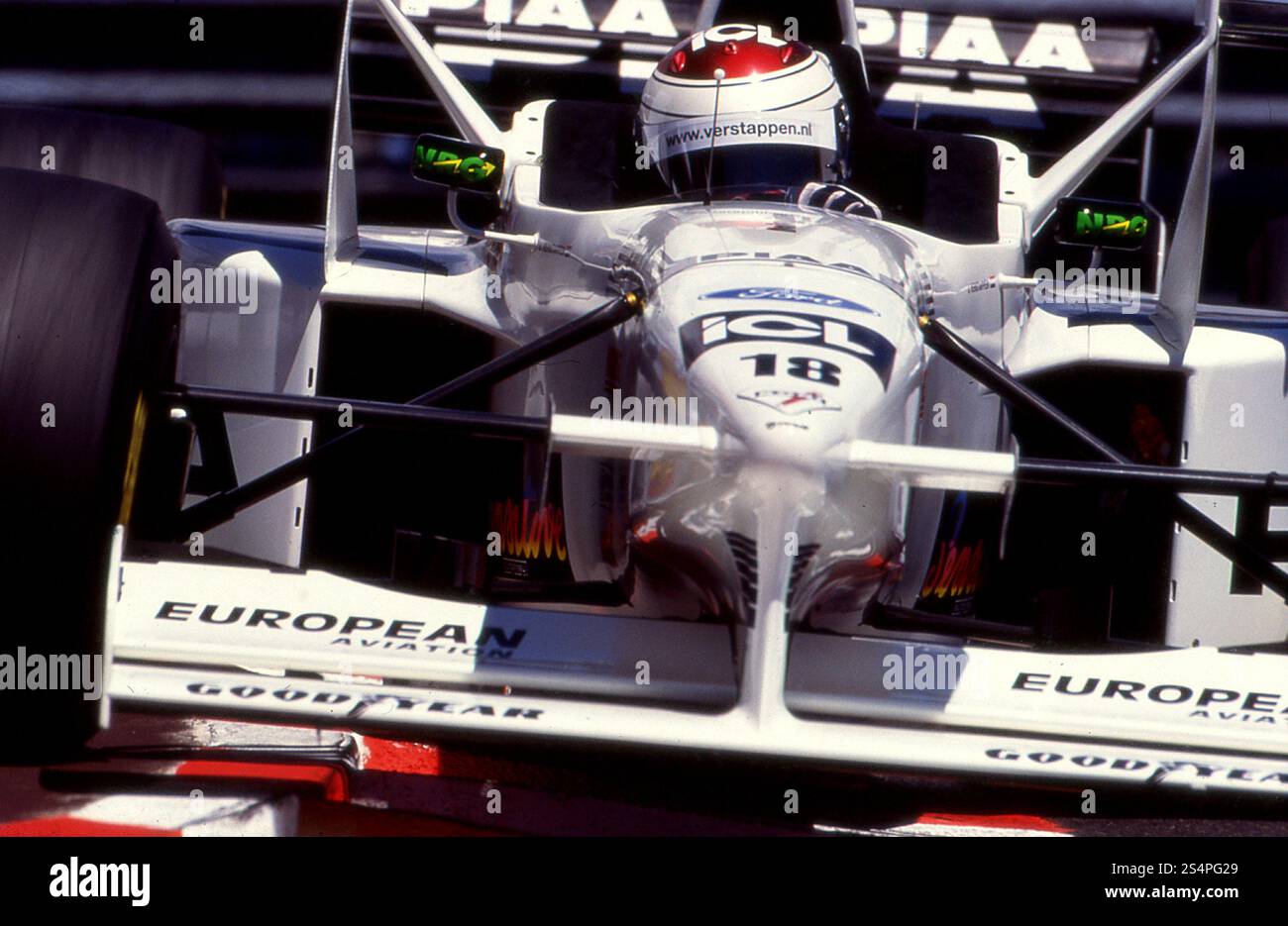 Pilote de course automobile néerlandais Jos Verstappen sur Tyrrell Ford F1, 1997 Banque D'Images