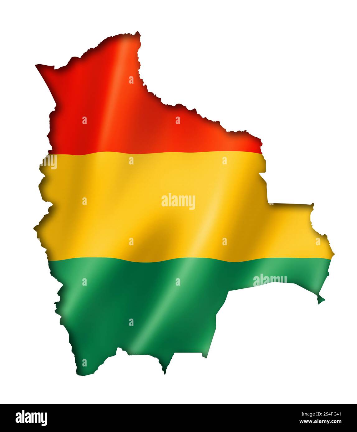 La Bolivie Carte Drapeau, trois dimensions, render, isolated on white Banque D'Images