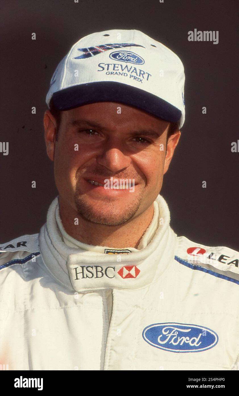 Pilote automobile brésilien Rubens Barrichello de Stewart Ford F1 car, 1999 Banque D'Images
