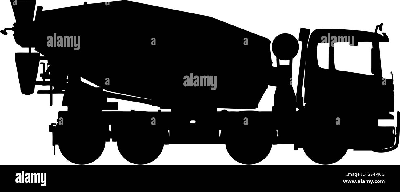 Silhouette du camion. Lissage extrêmement détaillé. Illustration vectorielle.. jeu de camions Illustration de Vecteur