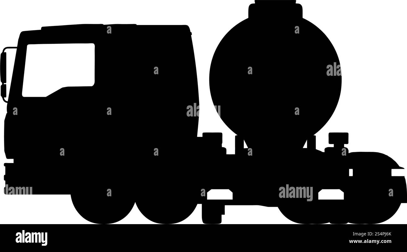 Silhouette du camion. Lissage extrêmement détaillé. Illustration vectorielle.. jeu de camions Illustration de Vecteur