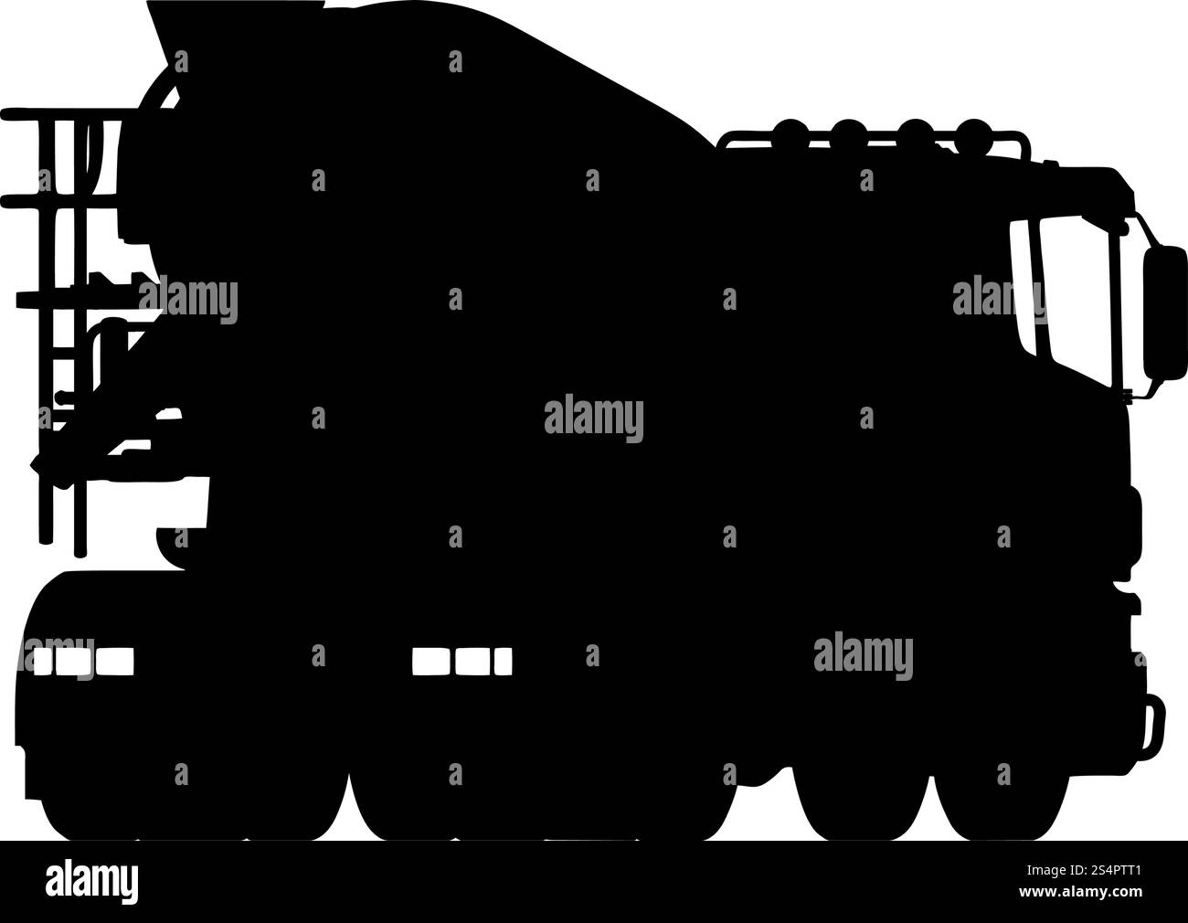 Silhouette du camion. Lissage extrêmement détaillé. Illustration vectorielle.. jeu de camions Illustration de Vecteur