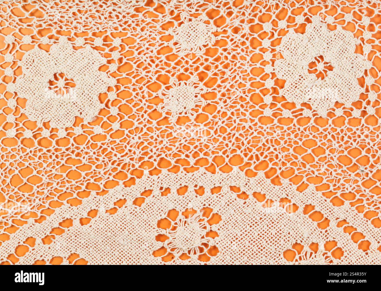 Vintage Knitting pattern par métier - la dentelle de Malte close up Banque D'Images