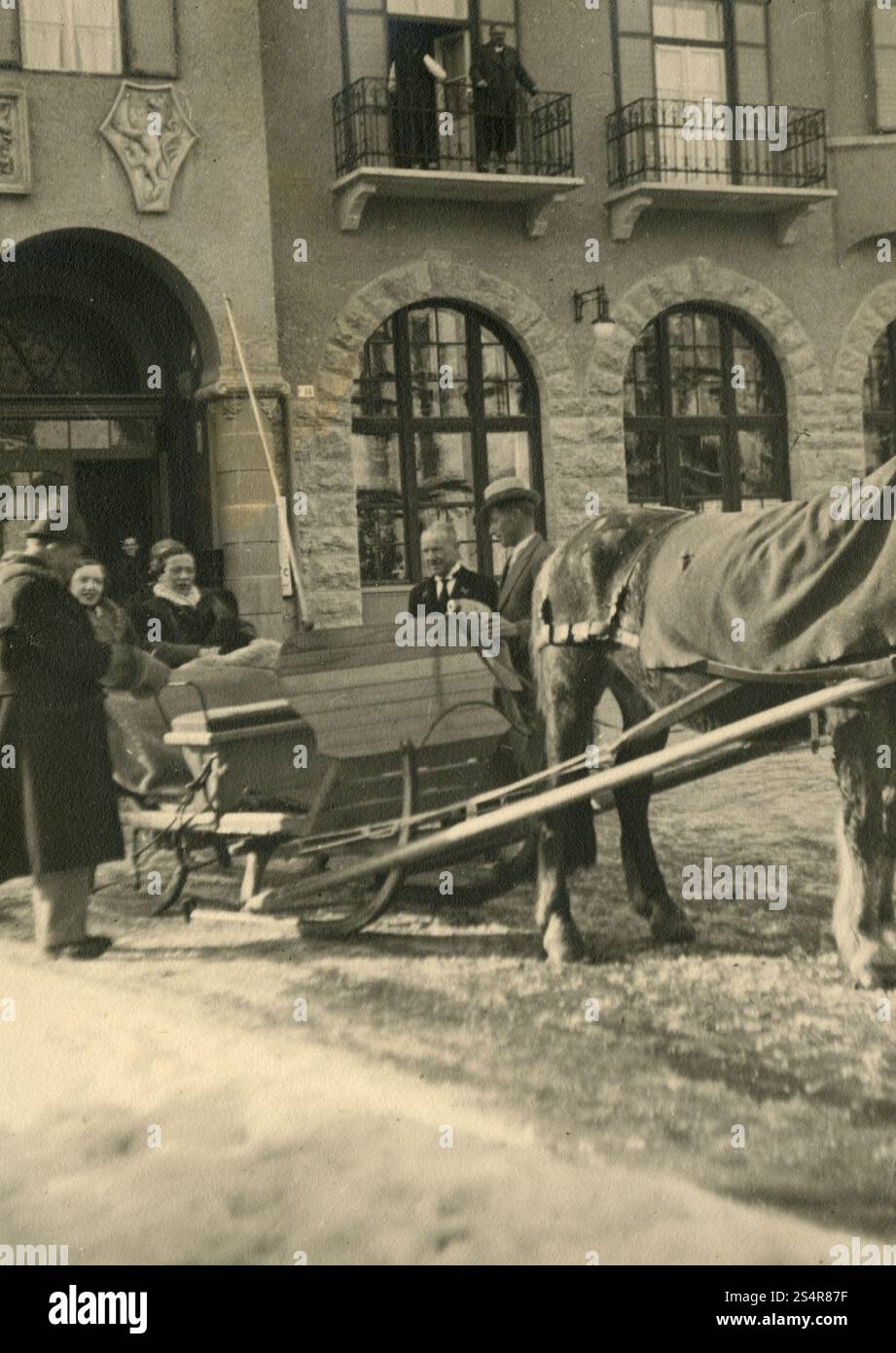 Mafalda de Savoie, Princesse de Hesse en visite à Cortina, Italie 1938 Banque D'Images