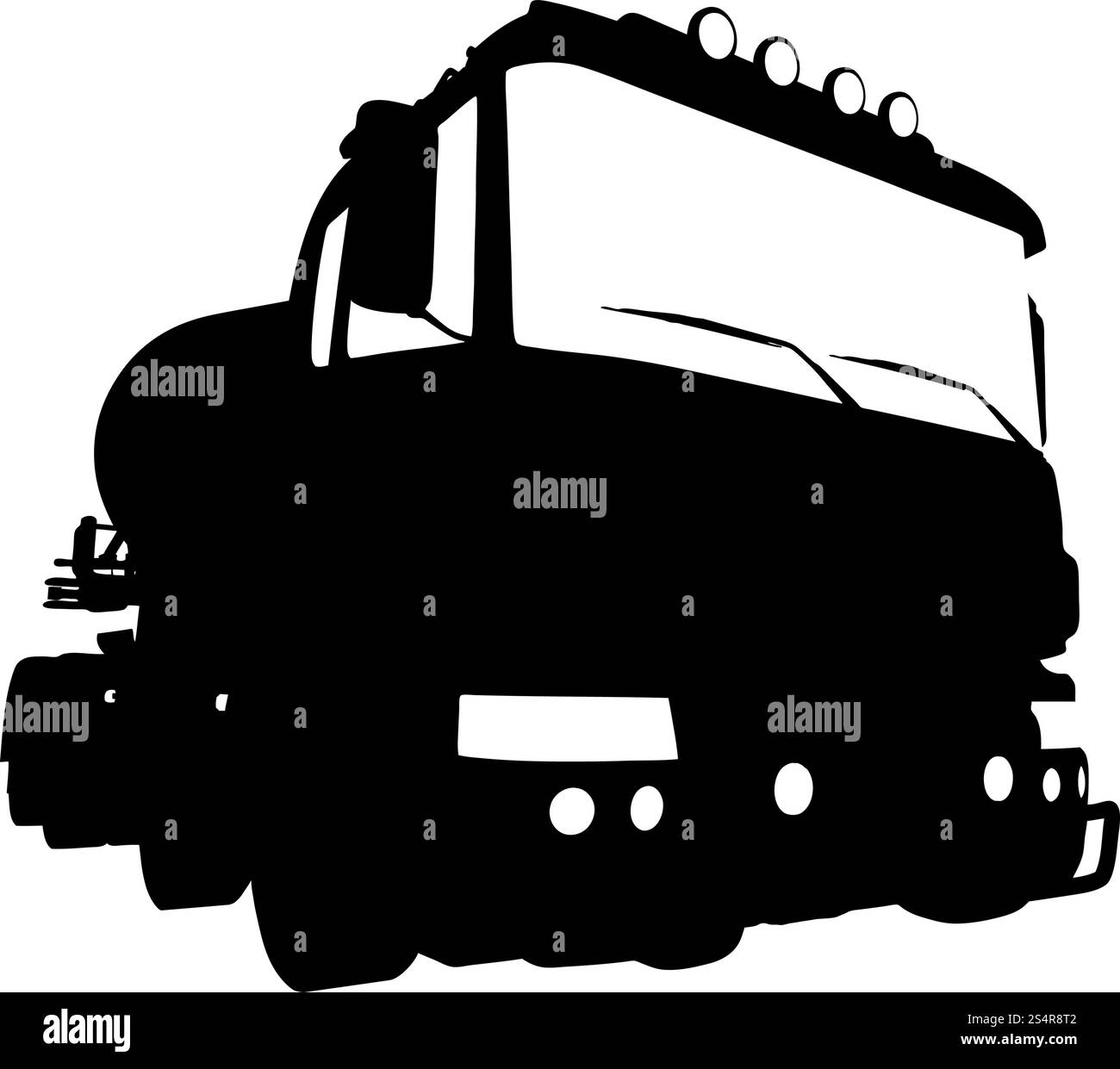 Silhouette du camion. Lissage extrêmement détaillé. Illustration vectorielle.. jeu de camions Illustration de Vecteur