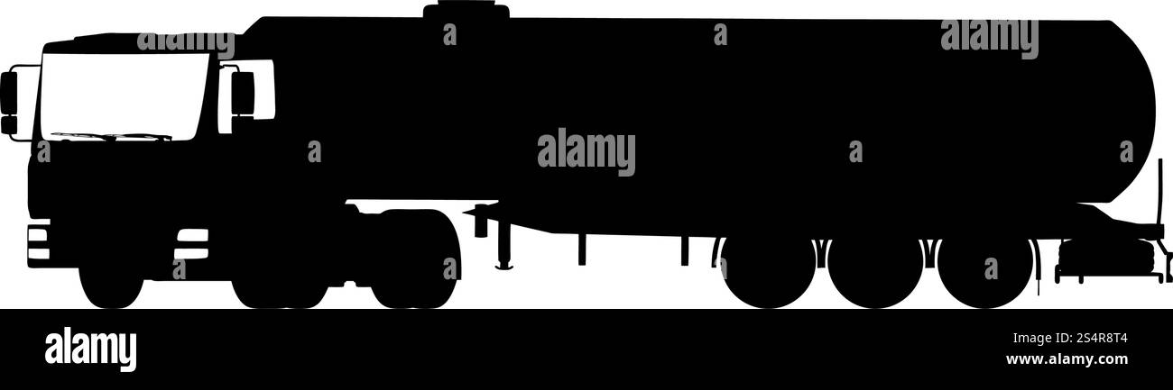 Silhouette du camion. Lissage extrêmement détaillé. Illustration vectorielle.. jeu de camions Illustration de Vecteur