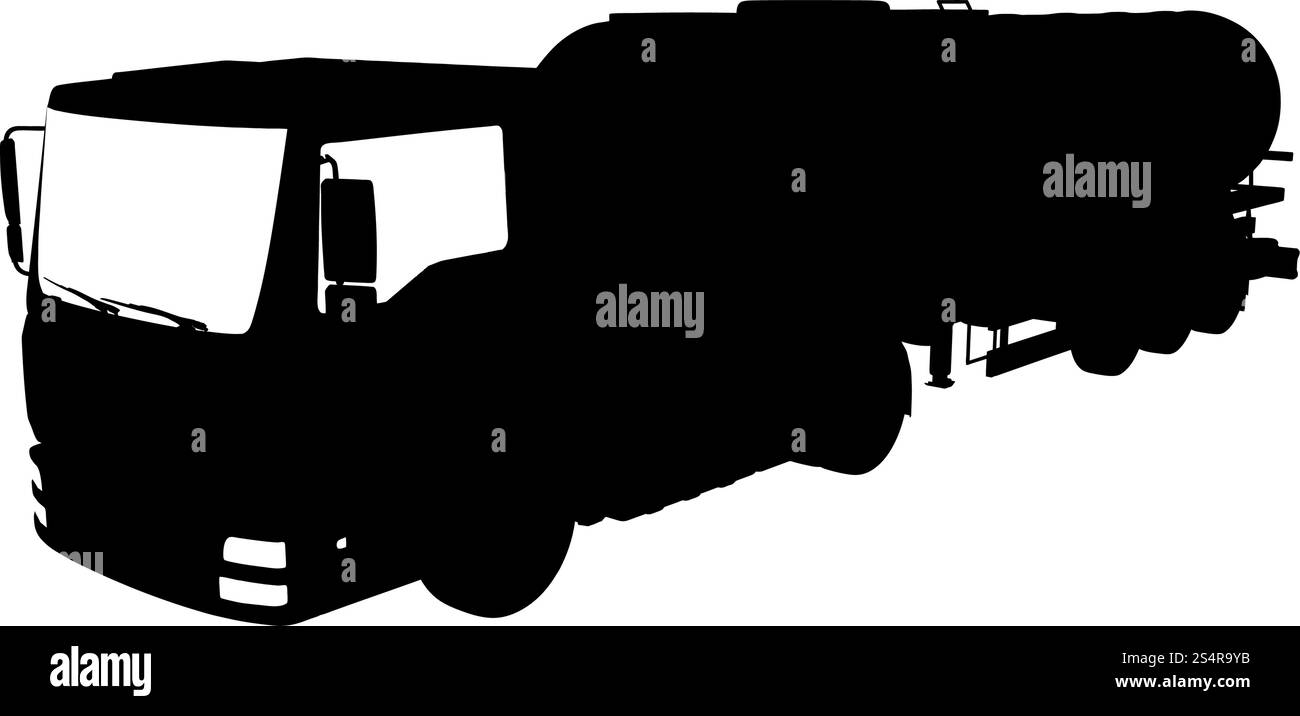 Silhouette du camion. Lissage extrêmement détaillé. Illustration vectorielle.. jeu de camions Illustration de Vecteur