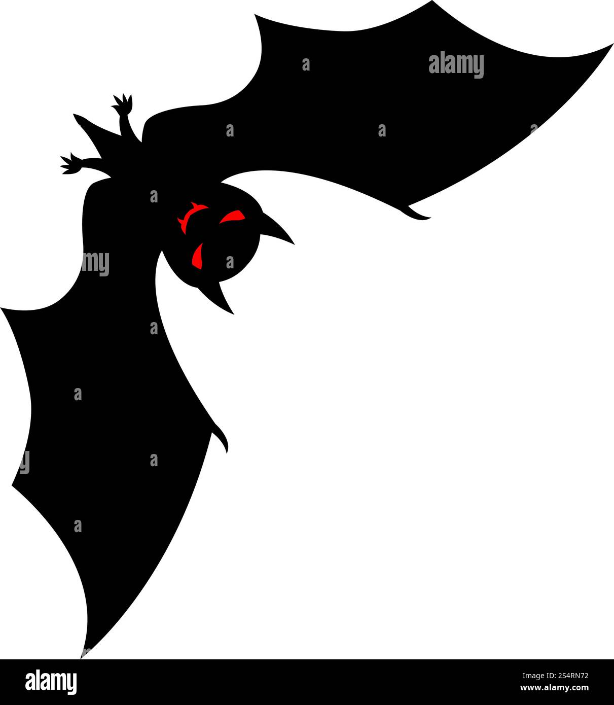 Noir Halloween bat avec les yeux rouges. Vector illustration. Illustration de Vecteur