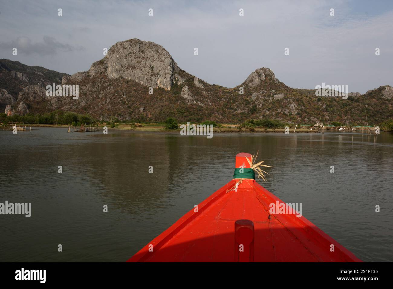 Le paysage fluvial dans le parc national de Khao Sam Roi Yot sur le golf de Thaïlande près de la ville de Hua Hin en Thaïlande. . ASIE THAÏLANDE CREVETTES HUA HIN Banque D'Images
