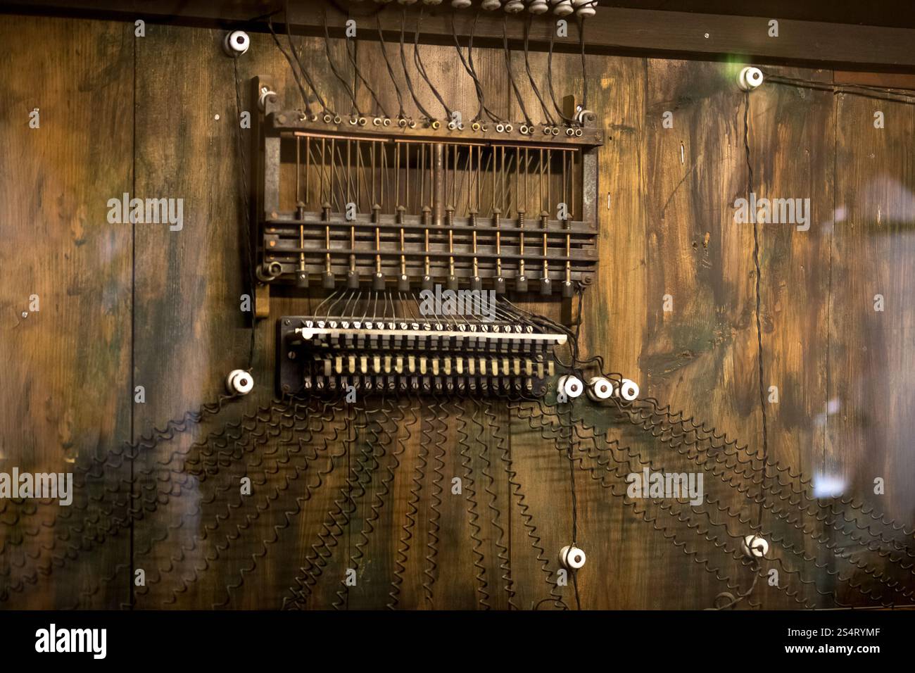 Photo gros plan de vieux téléphone fixe Banque D'Images