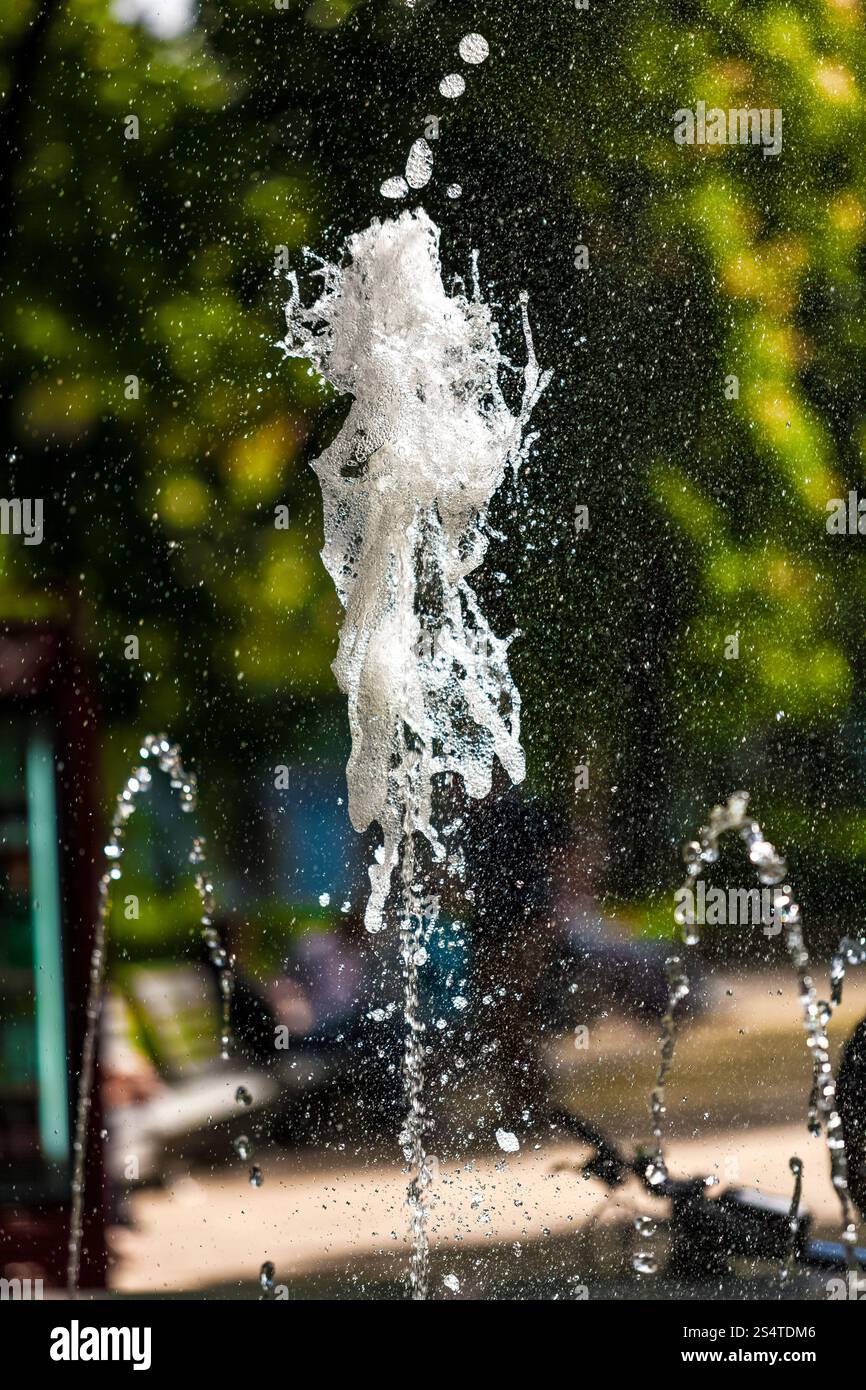 Photo gros plan de circulation dans l'air gelé fontaine Banque D'Images