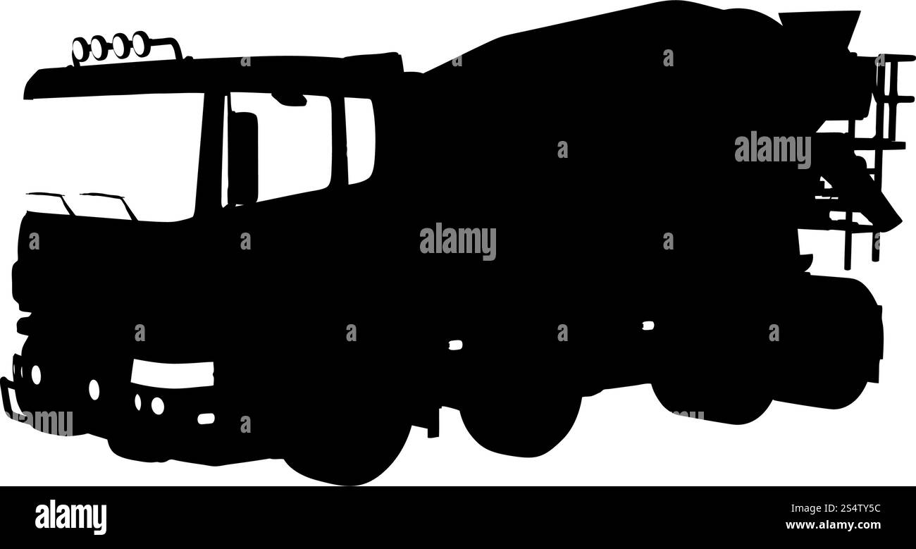 Silhouette du camion. Lissage extrêmement détaillé. Illustration vectorielle.. jeu de camions Illustration de Vecteur