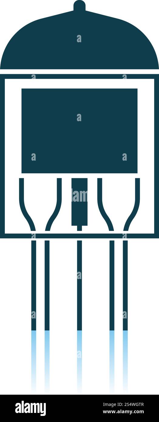 Tube à vide électronique Icône. Reflet de l'ombre. Vector Illustration. Illustration de Vecteur