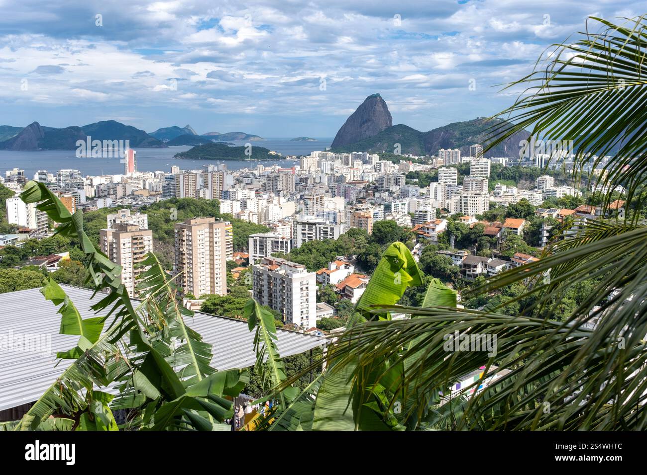 Vue de Rio de Janeiro depuis Favela Pereira da Silva, Brésil. Banque D'Images