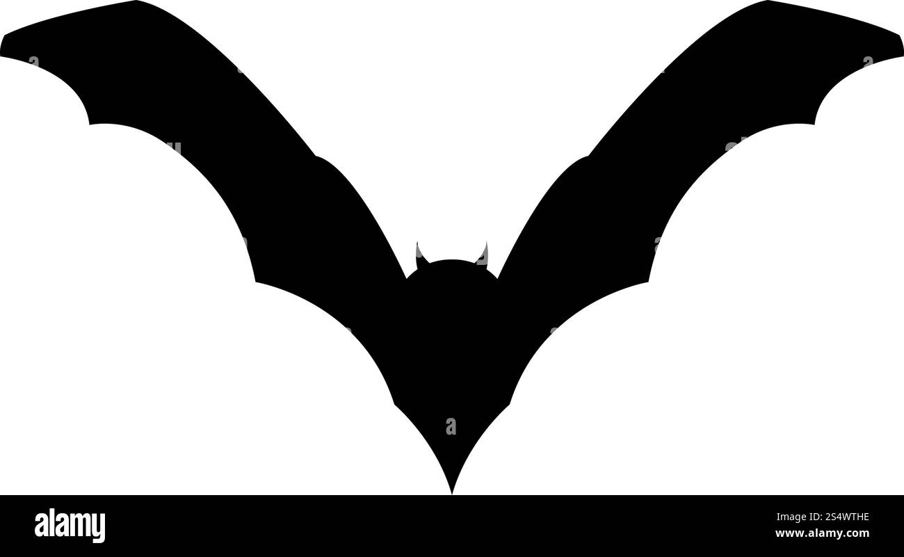Noir Halloween bat avec les yeux rouges. Vector illustration. Illustration de Vecteur
