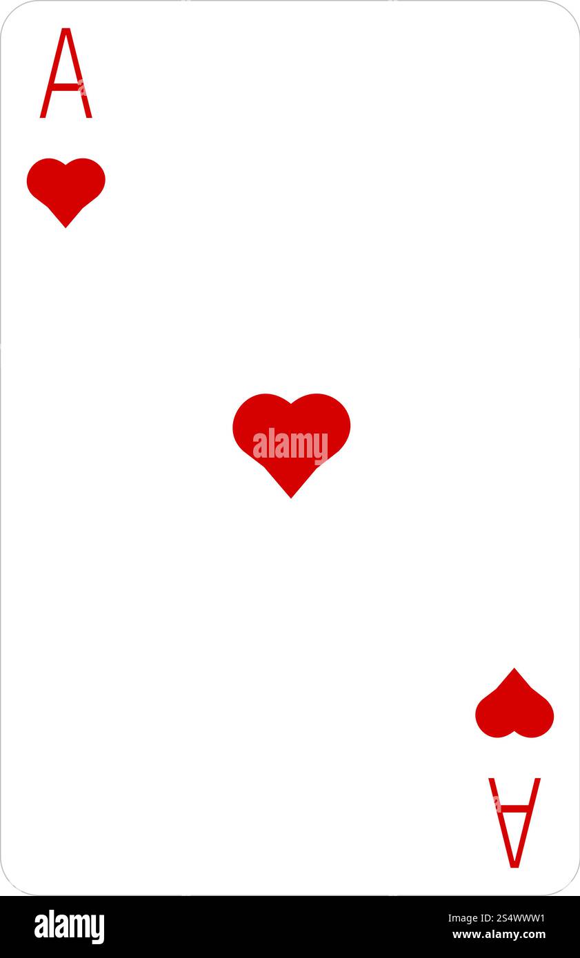 As des coeurs jouant la carte. Illustration vectorielle sur fond transparent. Illustration de Vecteur