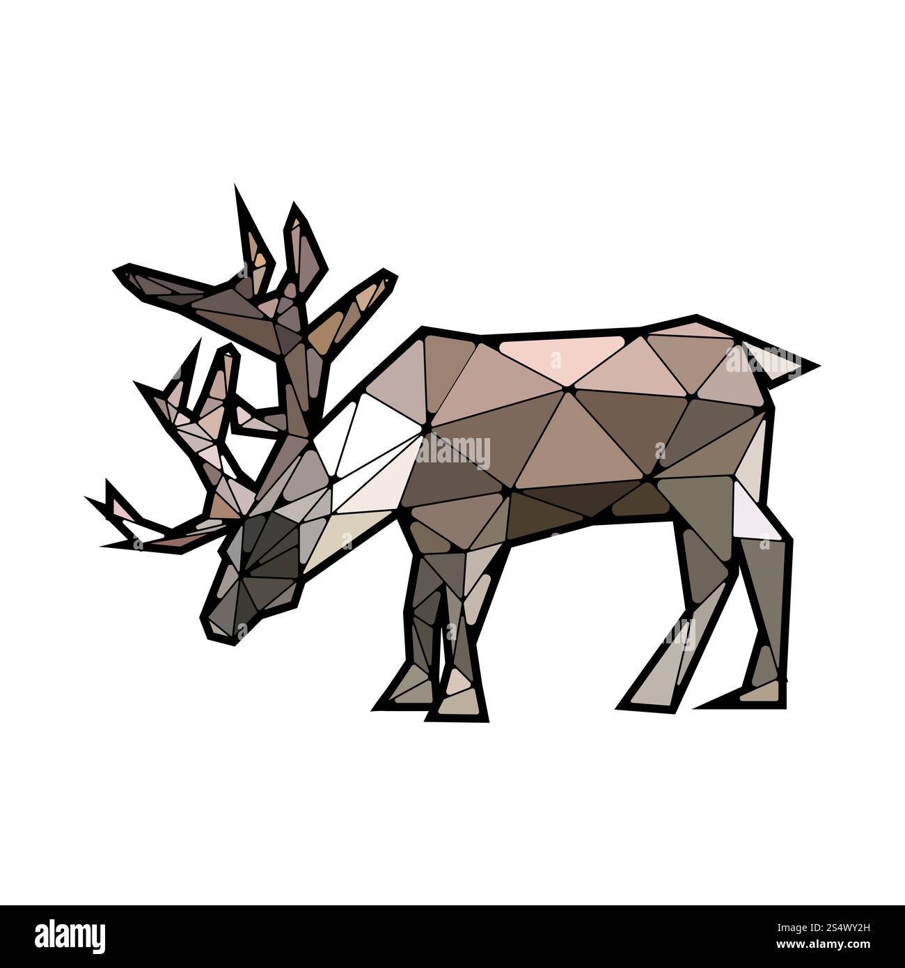 Design moderne et plat avec cerf en vitraux Banque D'Images