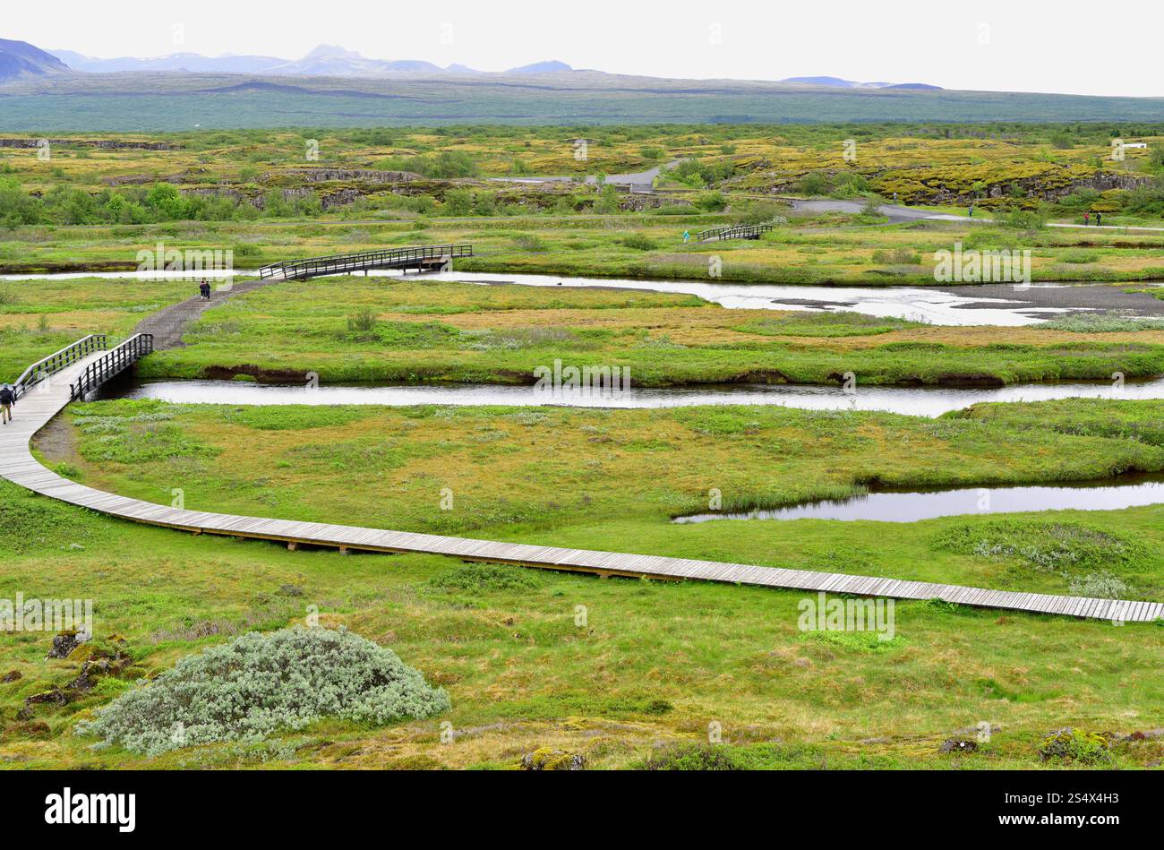 Parc national de Thingvellir. Rivière Oxará. Islande. Banque D'Images