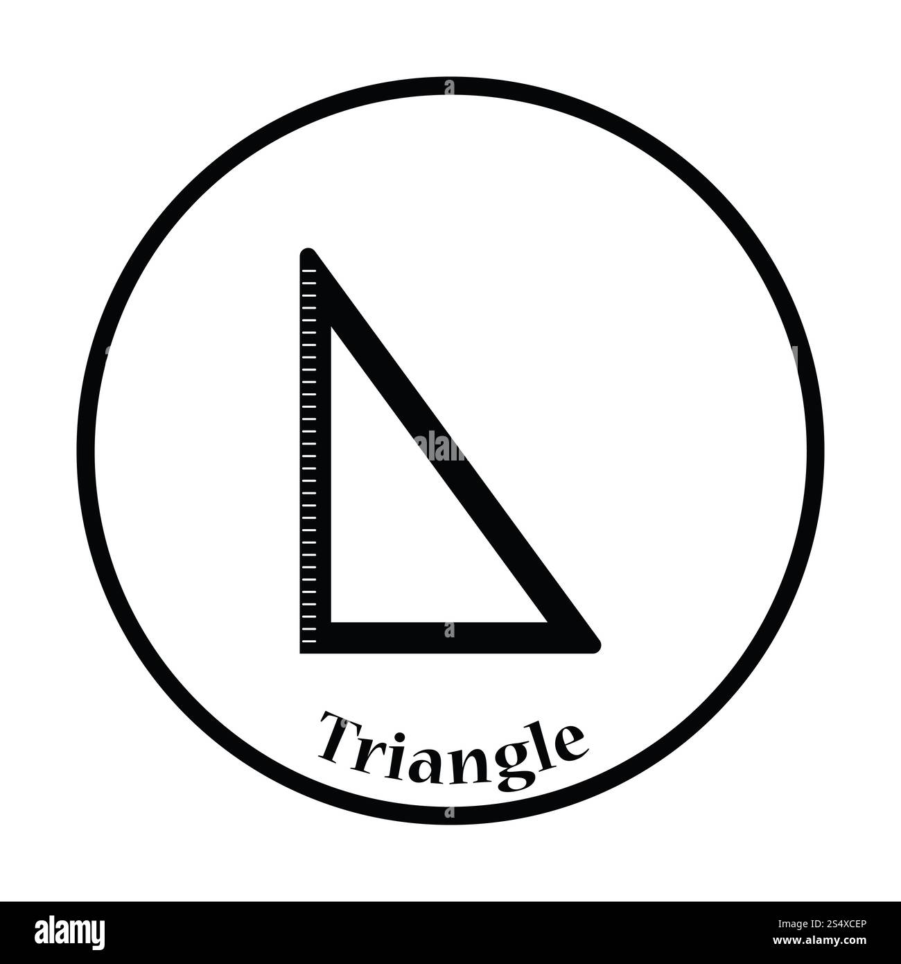 Icône de Triangle. Motif cercle fin. Banque D'Images