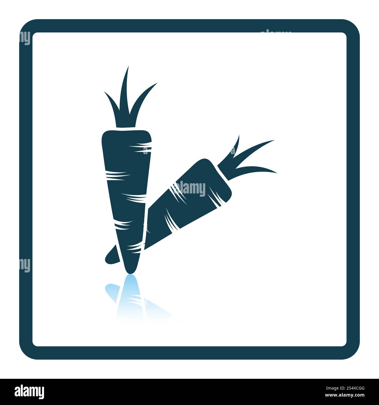 Icône carotte. Conception à réflexion d'ombre. Banque D'Images