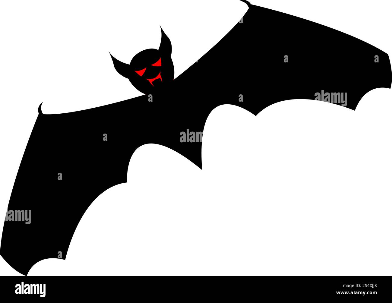 Noir Halloween bat avec les yeux rouges. Vector illustration. Illustration de Vecteur