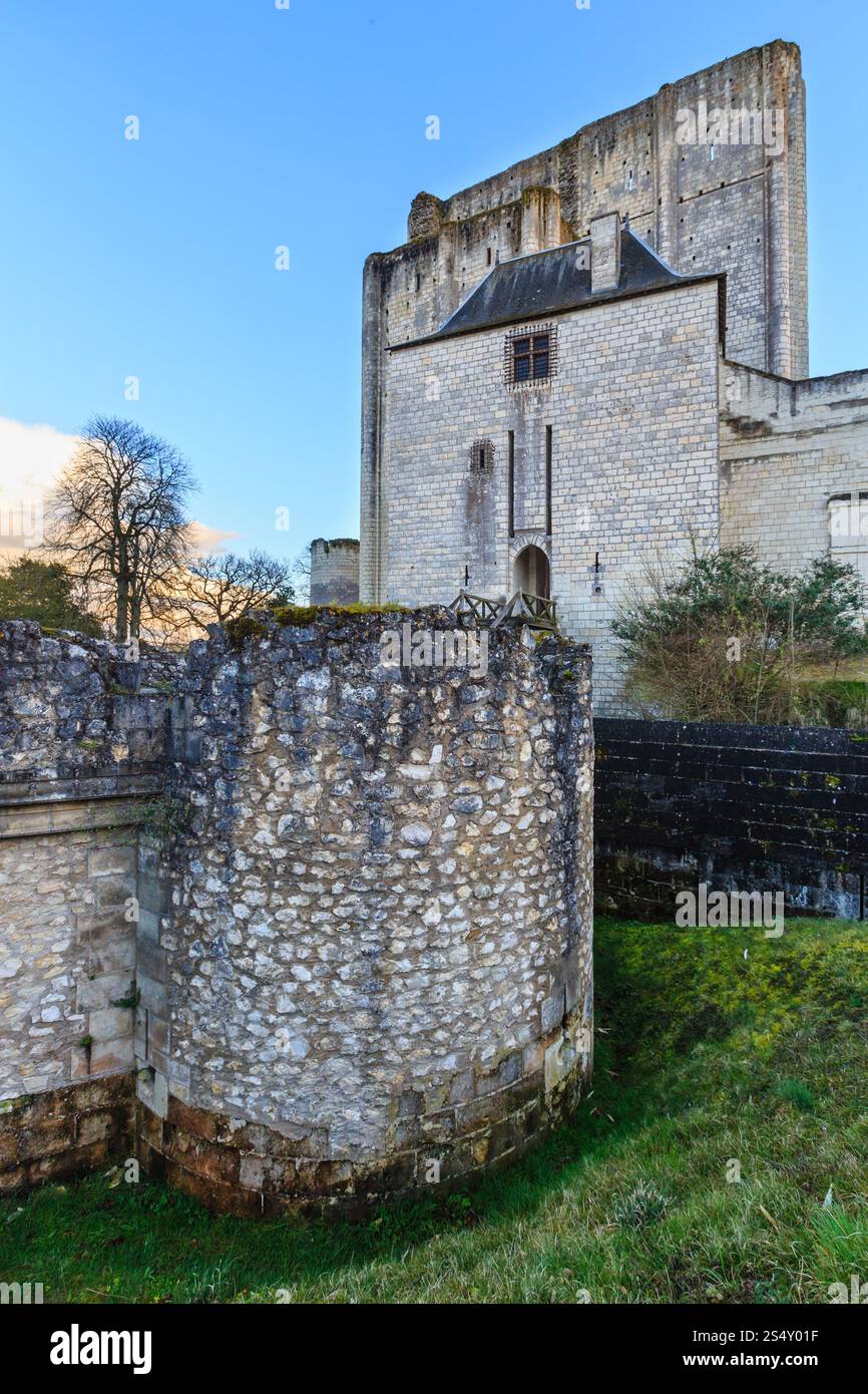 Murs médiévaux de la ville royale de Loches, France. A été construit au 9ème siècle. Banque D'Images