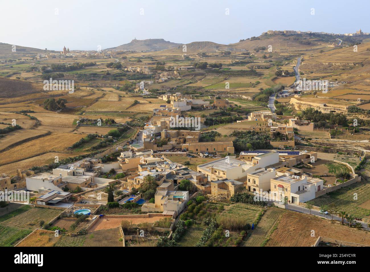Campagne et villages de la Citadelle, Victoria, Gozo Banque D'Images