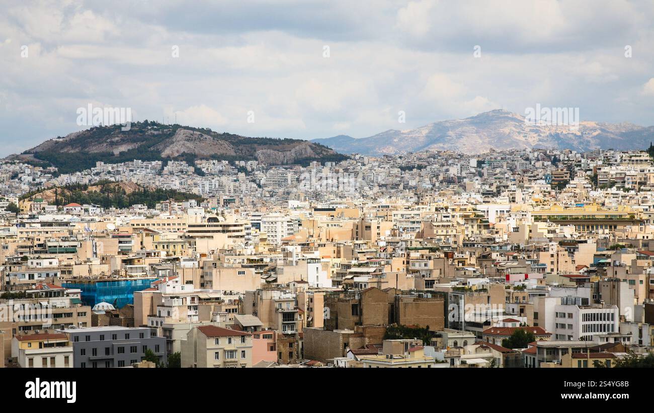 Voyager en Grèce - Vue panoramique d'Athènes Ville de l'Acropolis Banque D'Images