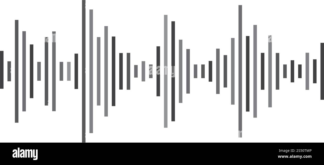 Illustration de l'onde sonore icône vecteur logo template Illustration de Vecteur