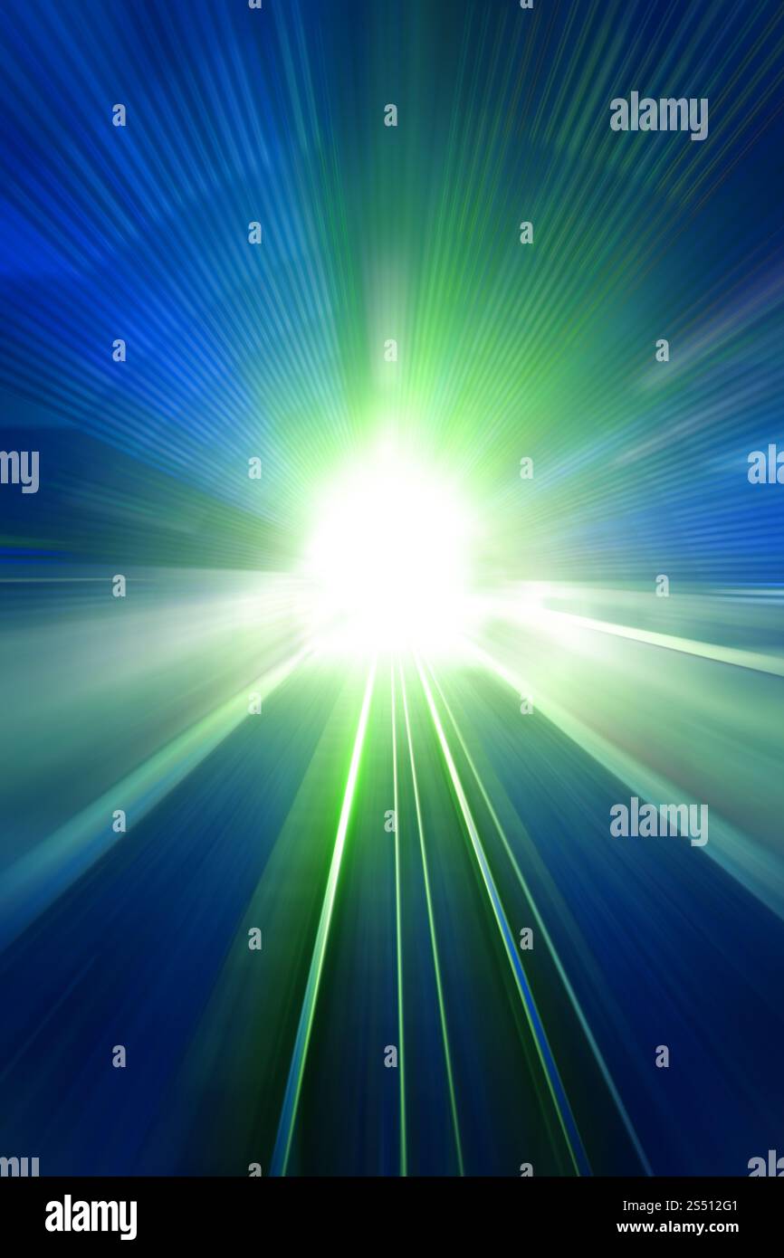 Éclairages rapides la nuit. Fond futuriste abstrait. Voyants de mouvement rapide Banque D'Images