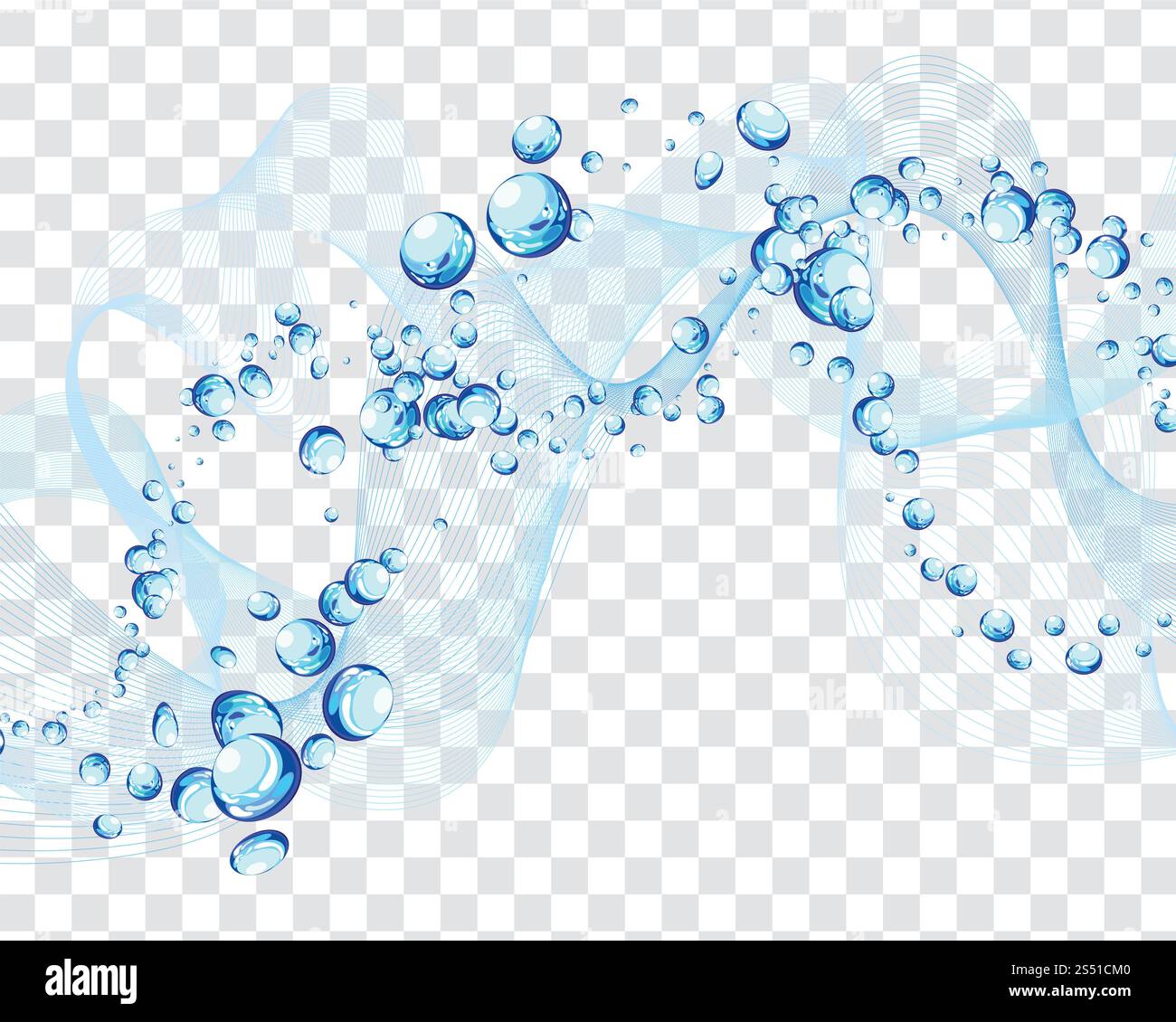 Fond d'eau abstrait. Fond de vecteur d'eau abstrait avec des bulles d'air et de transparence Banque D'Images