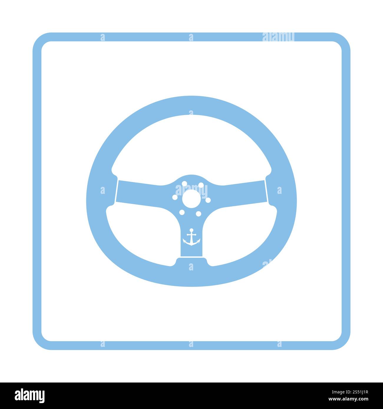 Icône du volant . Motif cadre bleu. Illustration vectorielle. Banque D'Images