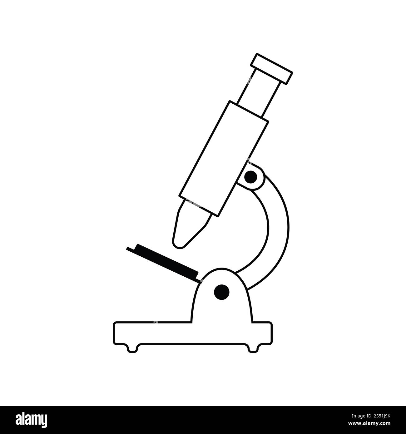 Microscope scolaire icône. Fine ligne design. Vector illustration. Banque D'Images