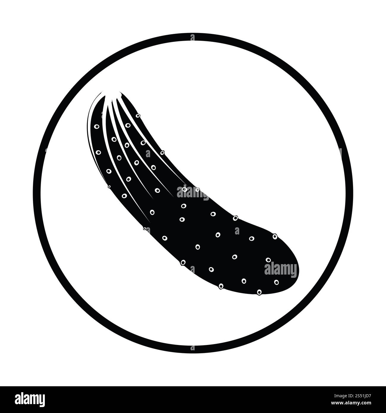 L'icône de concombre. Cercle mince de conception. Vector illustration. Banque D'Images