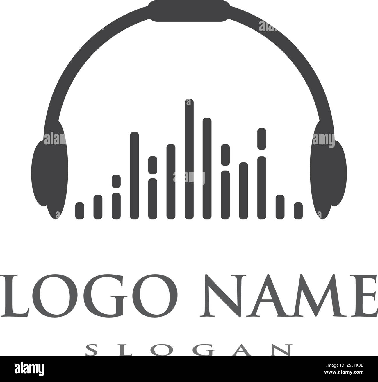 Illustration de l'onde sonore icône vecteur logo template Illustration de Vecteur