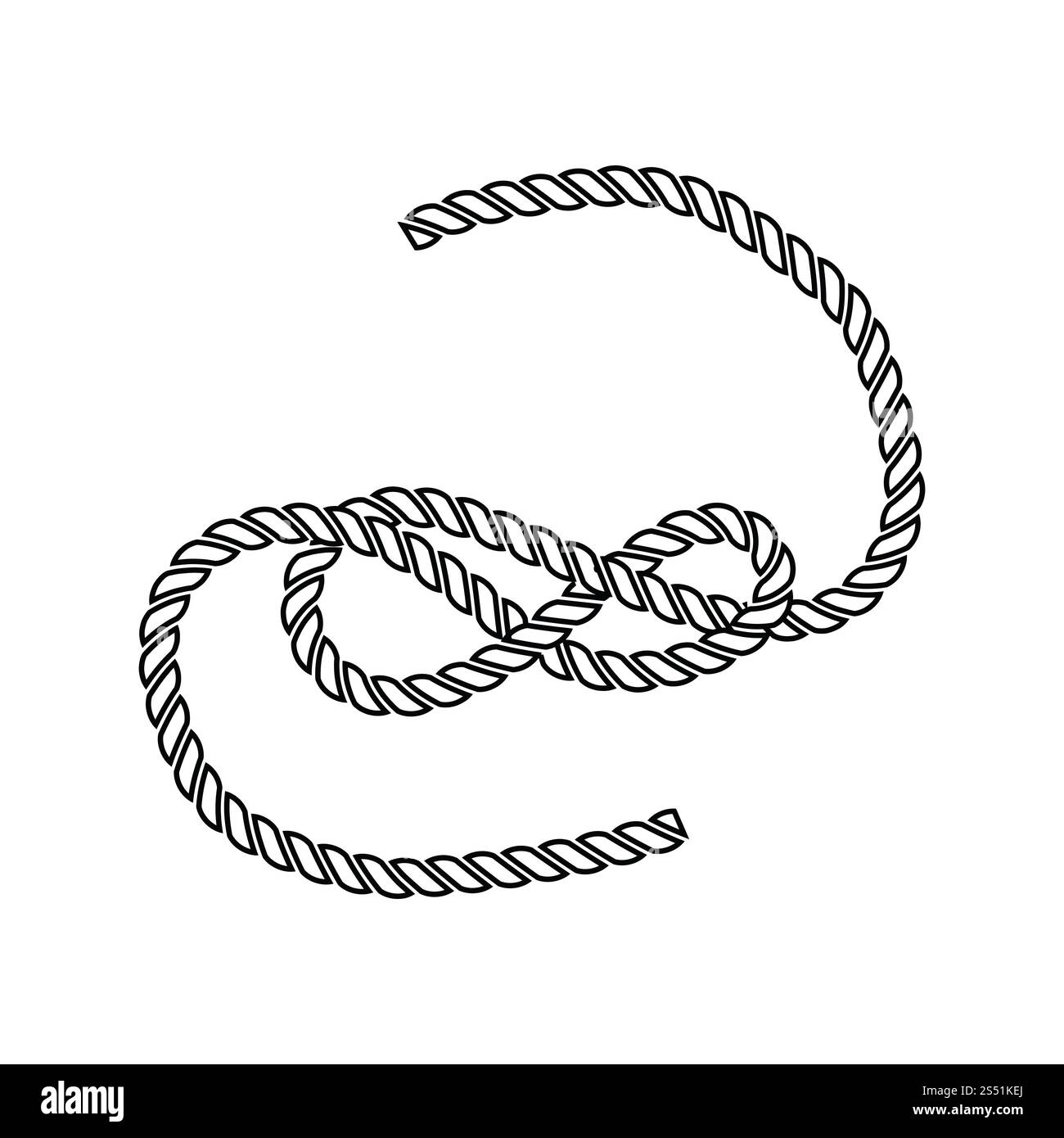 Icône de corde. Fine ligne design. Vector illustration. Banque D'Images