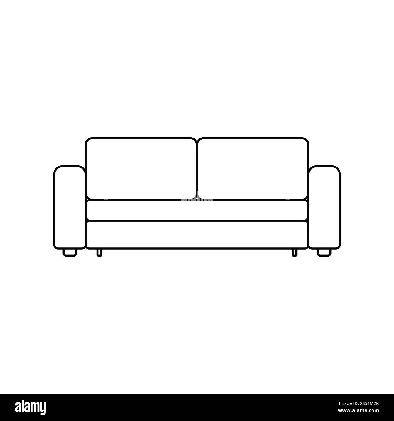 Cinema canapé icône. Fine ligne design. Vector illustration. Banque D'Images