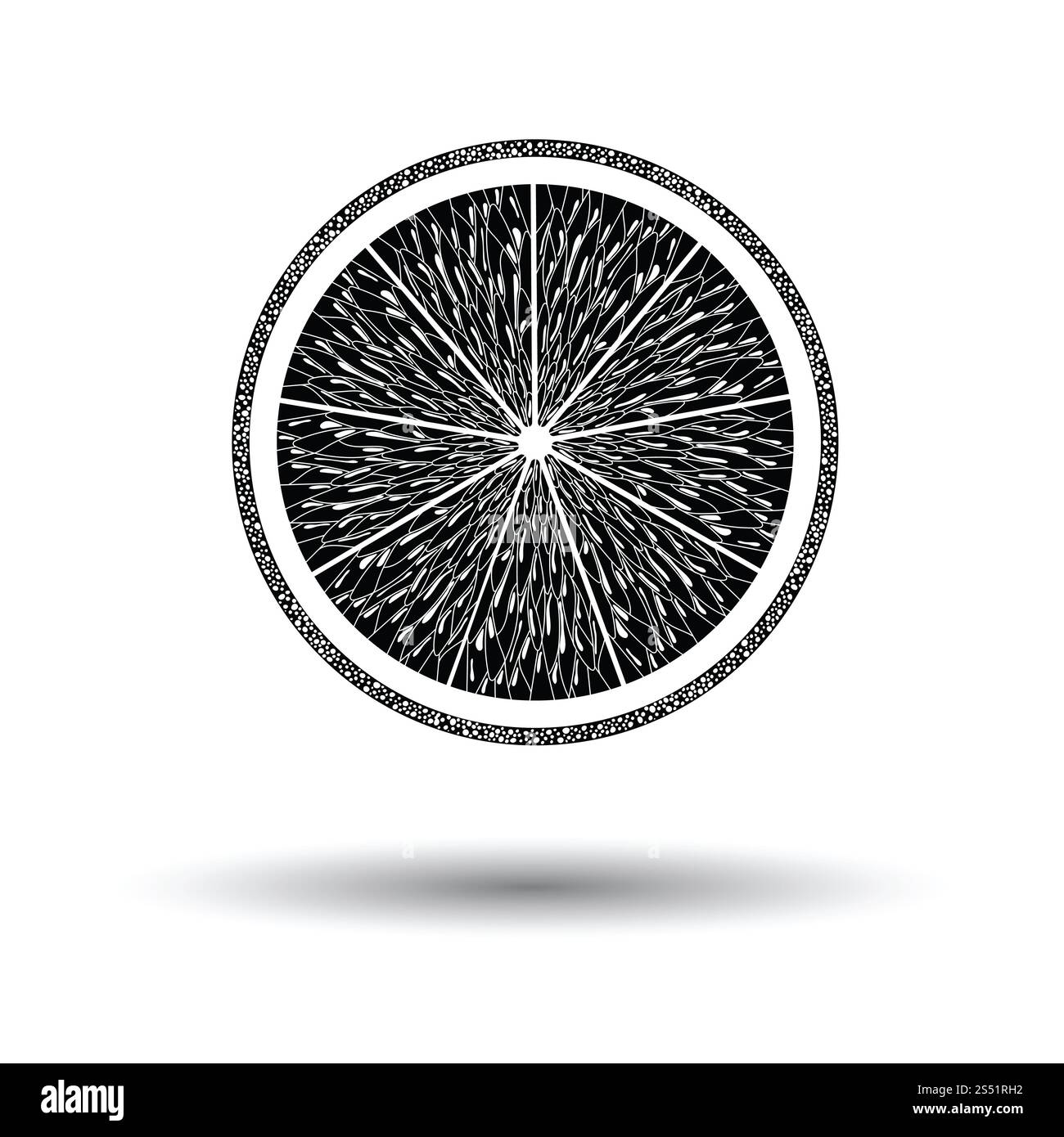 Icône de l'Orange. Fond blanc avec design de l'ombre. Vector illustration. Banque D'Images