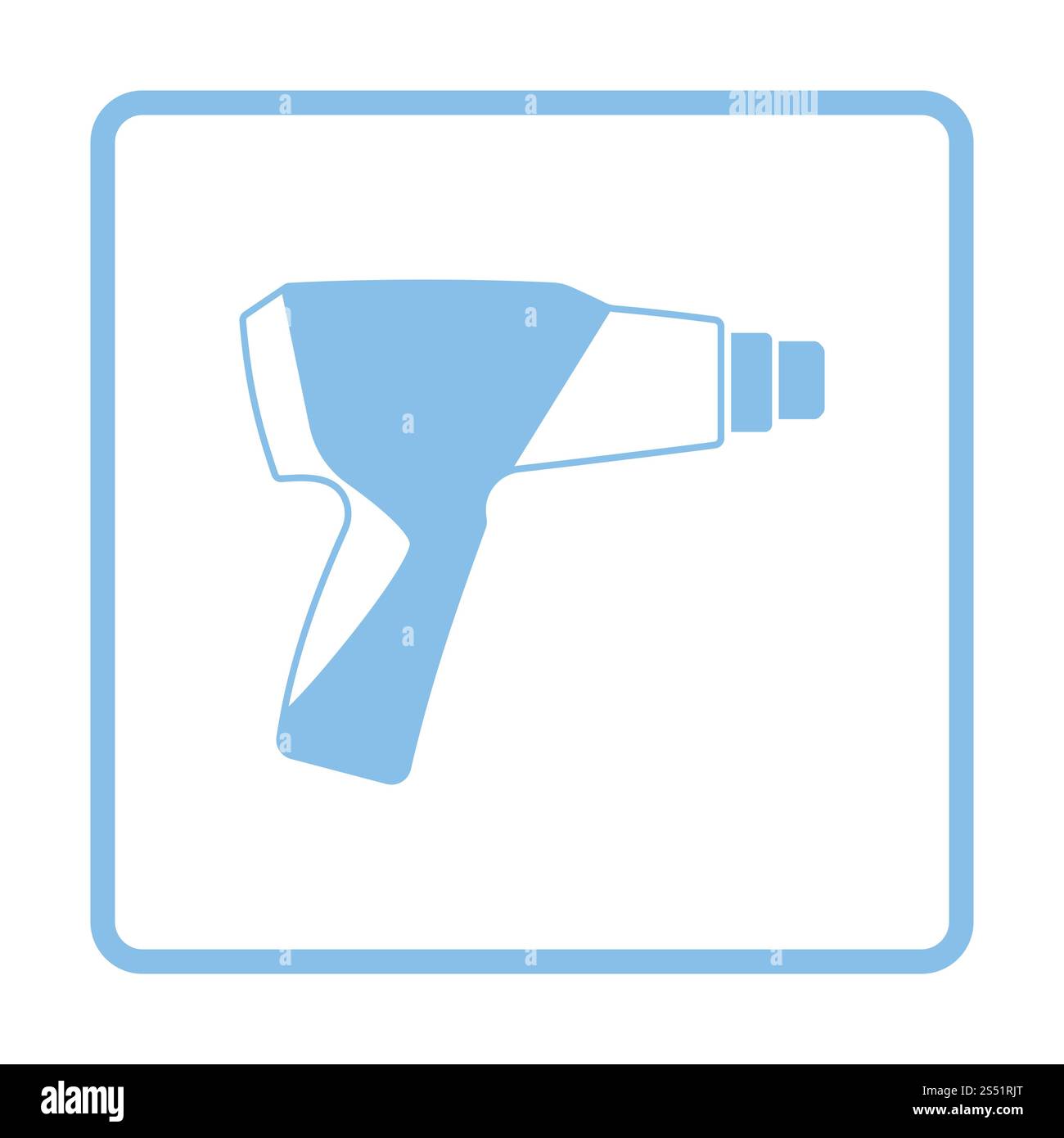 Séchoir industriel électrique icône. Design cadre bleu. Vector illustration. Banque D'Images