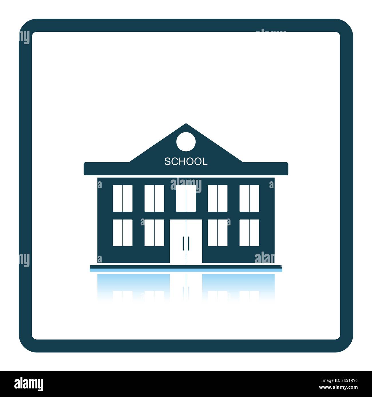 Icône de l'école. Reflet de l'ombre. Vector illustration. Banque D'Images