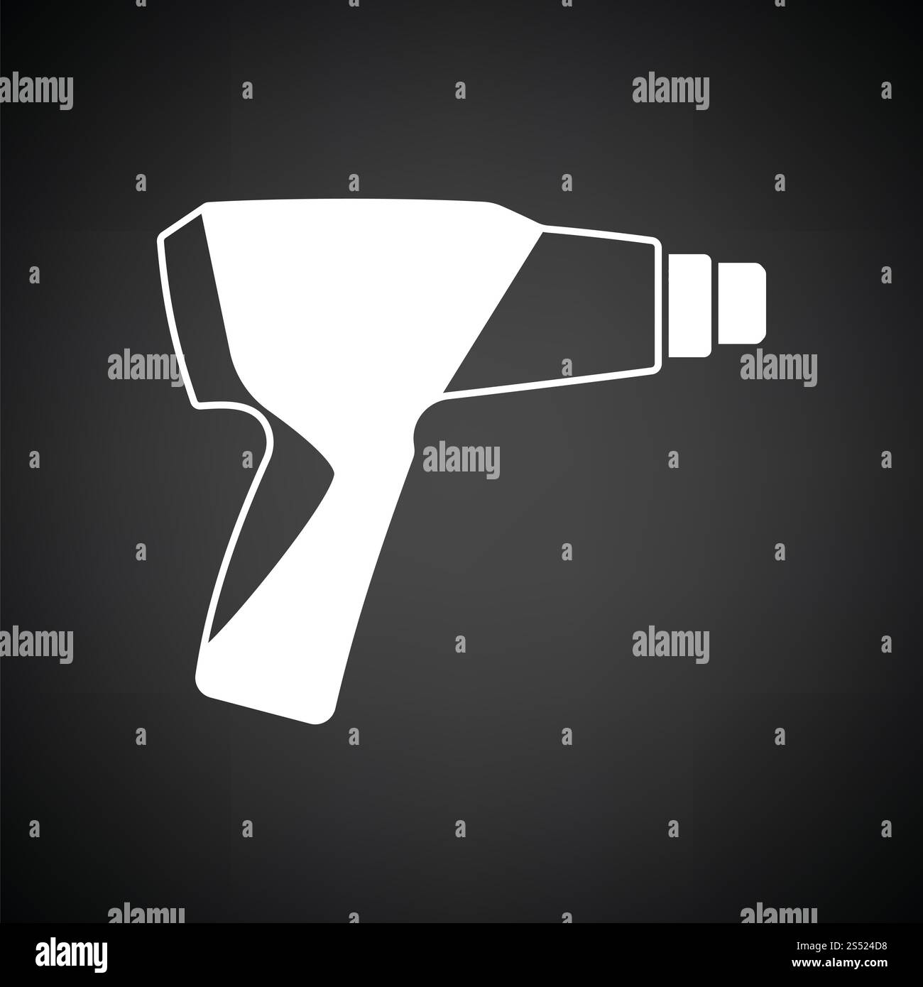 Séchoir industriel électrique icône. Fond noir avec blanc. Vector illustration. Banque D'Images