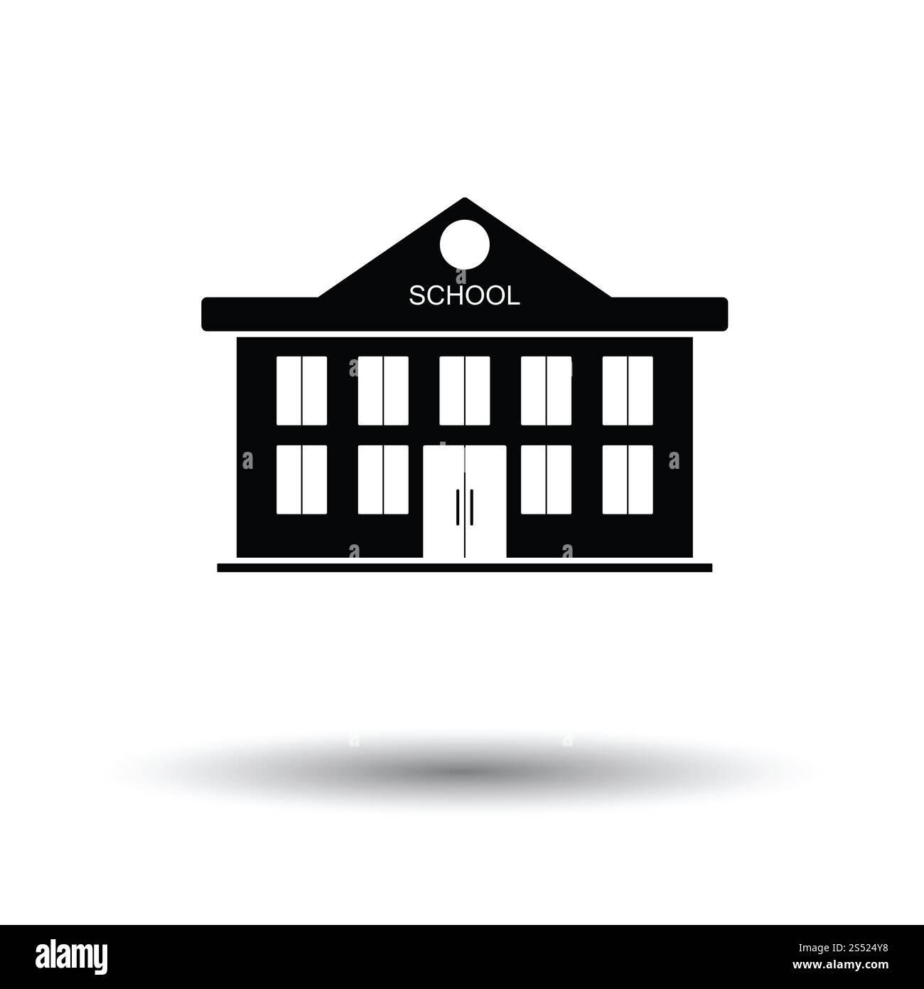 Icône de l'école. Fond blanc avec design de l'ombre. Vector illustration. Banque D'Images