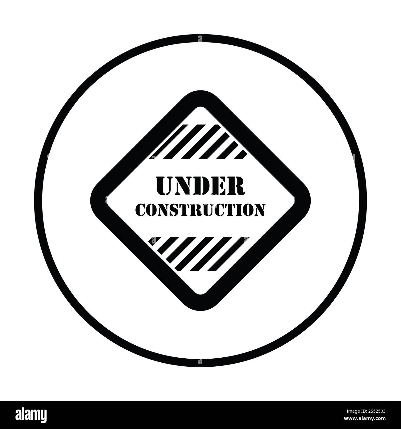 De l'icône en construction. Cercle mince de conception. Vector illustration. Banque D'Images