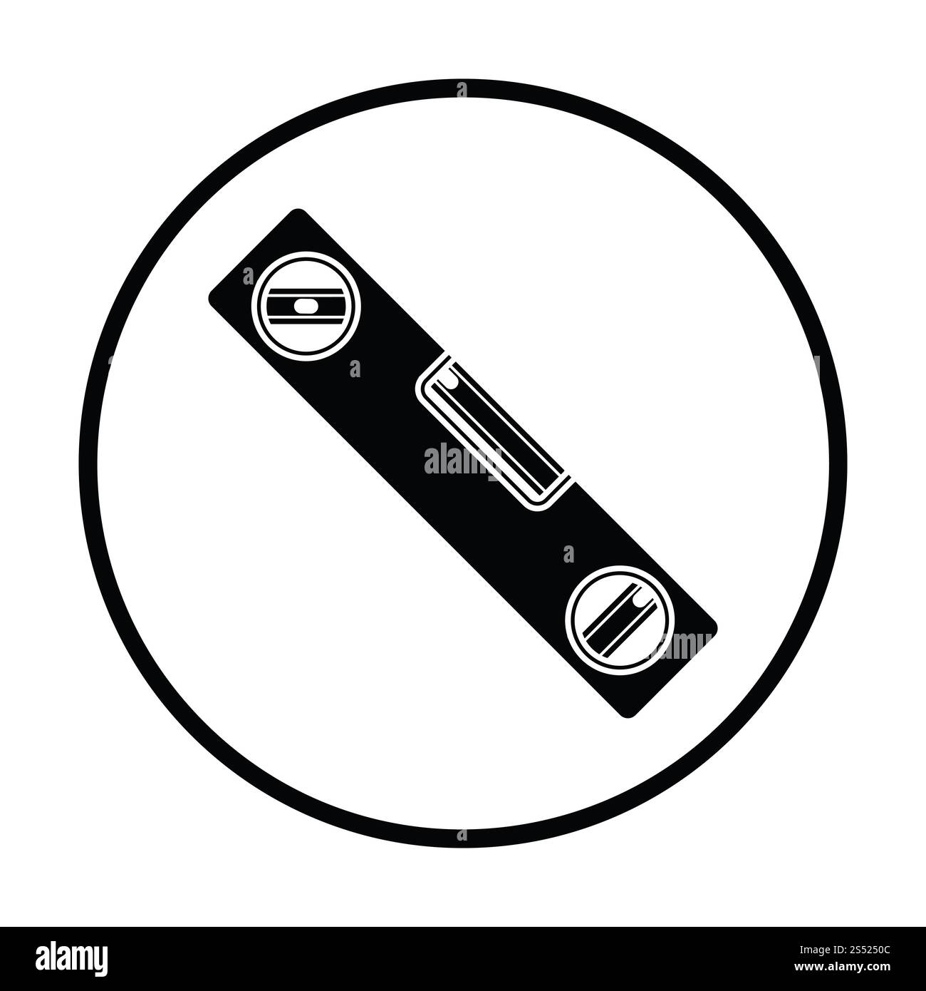 Icône de niveau de construction . Cercle mince de conception. Vector illustration. Banque D'Images