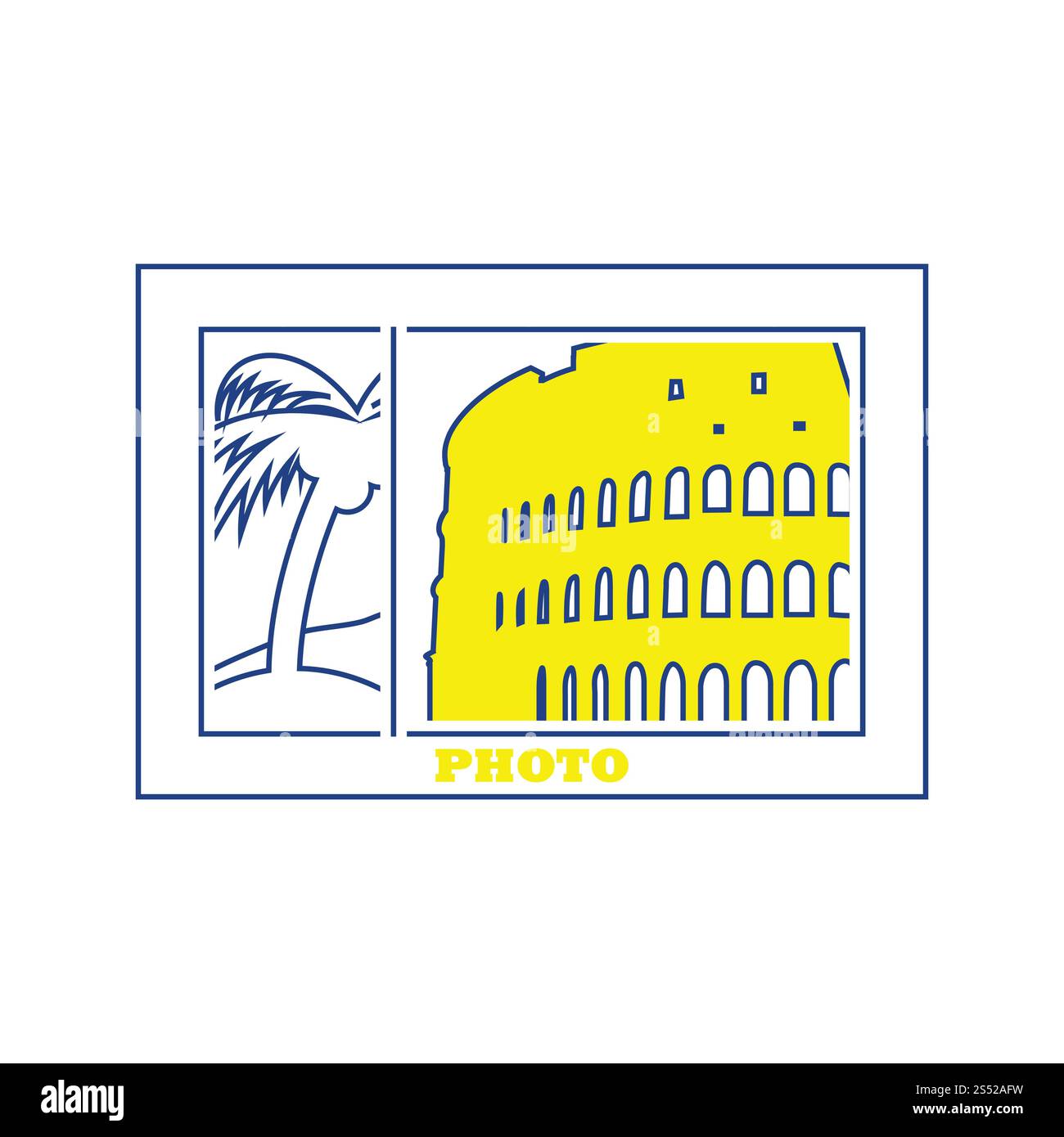 L'icône du cadre photo numérique. Fine ligne design. Vector illustration. Banque D'Images