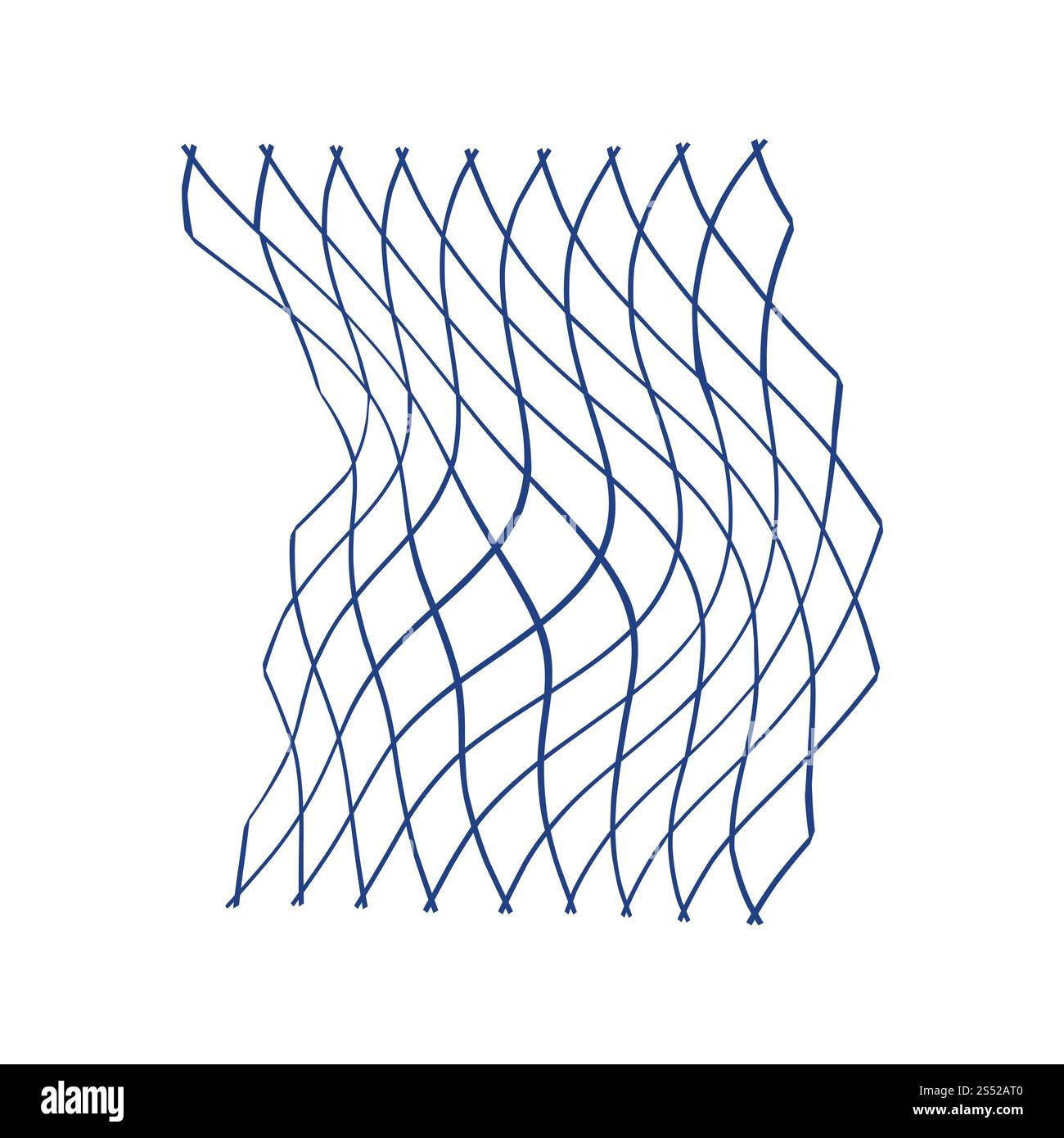 Icône de filet de pêche . Fine ligne design. Vector illustration. Banque D'Images