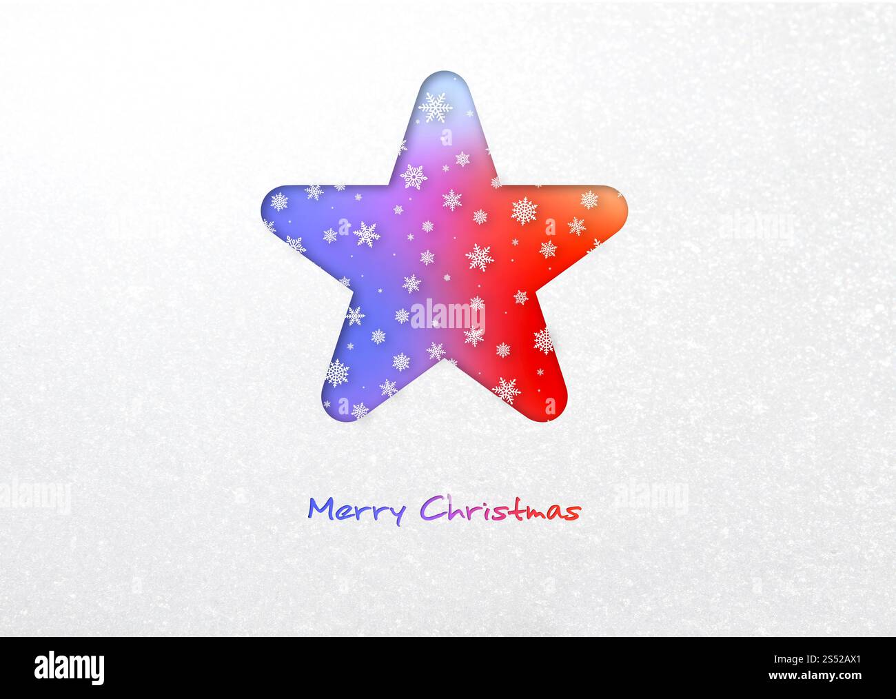 Carte étoile arc-en-ciel joyeux Noël sur un fond de neige. Carte étoile joyeux Noël Banque D'Images Carte étoile arc-en-ciel joyeux Noël sur un fond de neige. Carte étoile joyeux Noël Banque D'Images